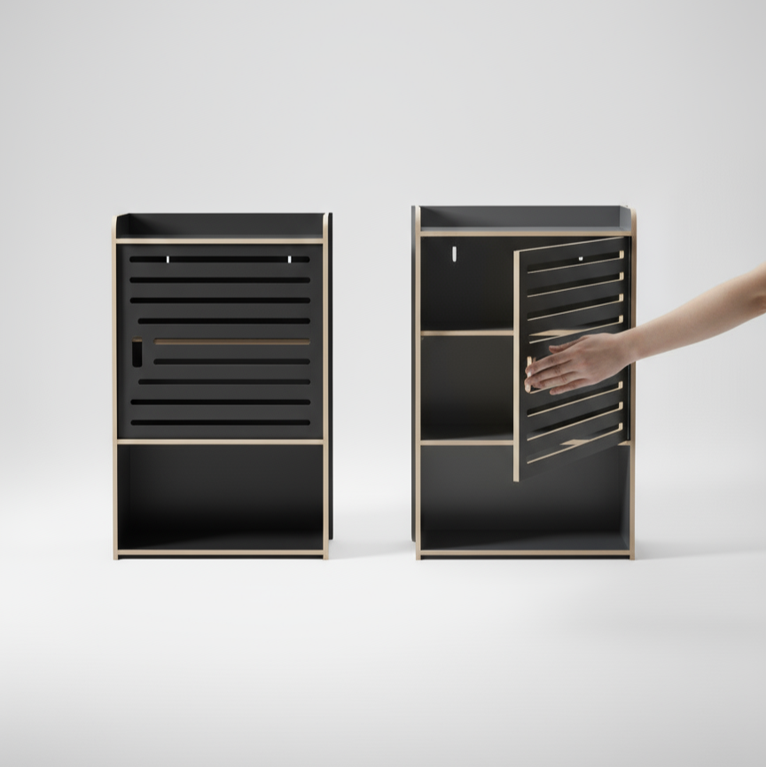 Étagère semi-enterrée